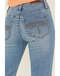 Rock & Roll Denim Women's Medium Wash High Rise Trouser Double Waistband Stretch Jeans