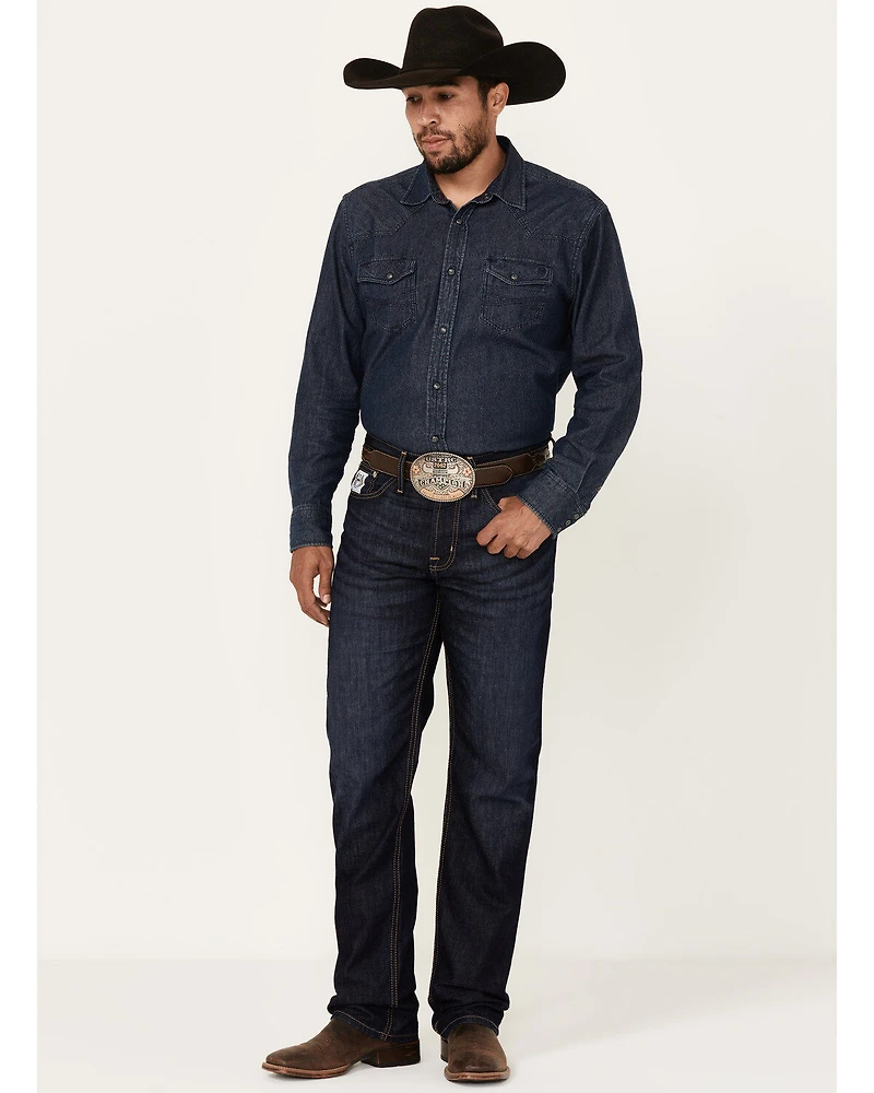Cinch Men's White Label Dark Wash Relaxed Straight Rigid Denim Jeans