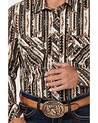 Rock & Roll Denim Men's Southwestern Print Vintage Stretch Western Shirt