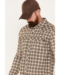 Cody James Men's FR Midweight Plaid Print Long Sleeve Pearl Snap Work Shirt