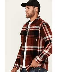 Brothers and Sons Men's Barrell Burley Plaid Print Long Sleeve Button-Down Flannel Shirt