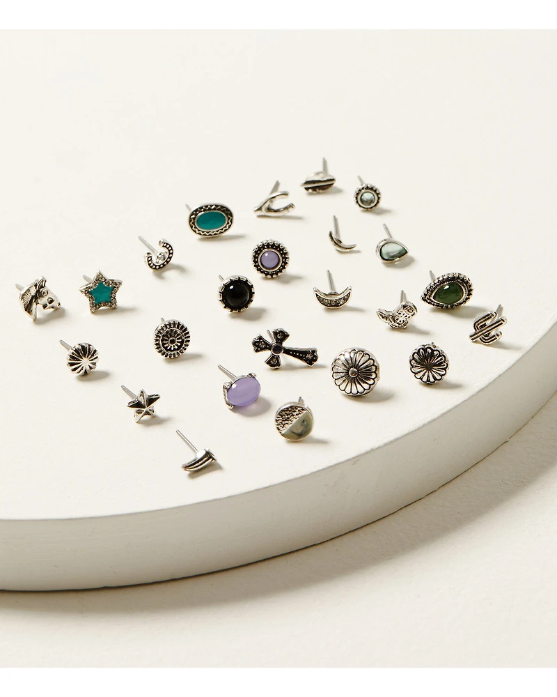 Shyanne Women's Stud Urban Cowgirl Earring Set - 24 Piece