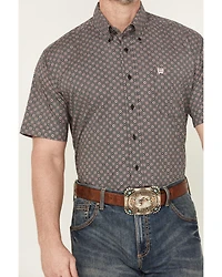 Cinch Men's Geo Print Short Sleeve Button-Down Stretch Western Shirt