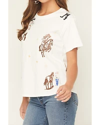 Blue B Women's Embroidered Conversation Short Sleeve Tee