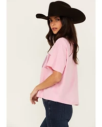 Mainstrip Women's Howdy Rhinestone Short Sleeve Cropped Graphic Tee