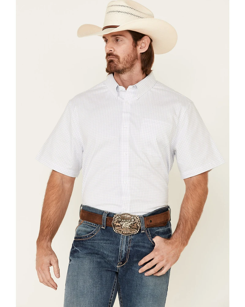 Cody James Core Men's Wichita Small Plaid Short Sleeve Button Down Western Shirt - Tall