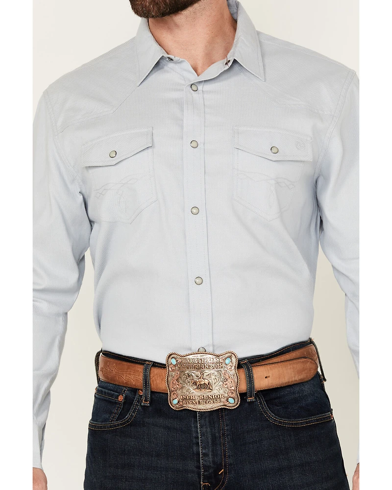 Blue Ranchwear Men's Alcova Solid Long Sleeve Snap Western Shirt