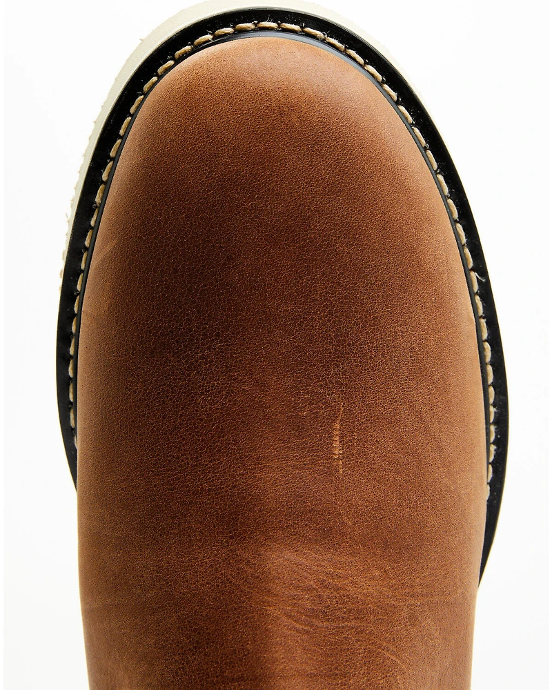 Hawx Men's Crazy Horse Wedge Chelsea Work Boots - Soft Toe