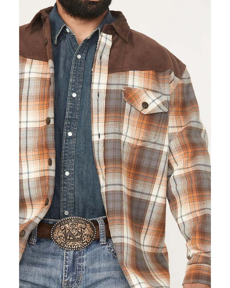 Cody James Men's Plaid Print Flannel Sherpa Lined Shirt Jacket