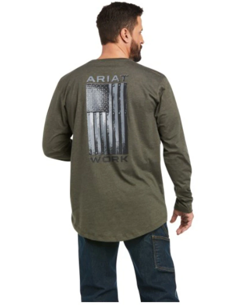Ariat Men's Rebar Workman American Flag Graphic Work Shirt