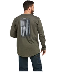 Ariat Men's Rebar Workman American Flag Graphic Work Shirt