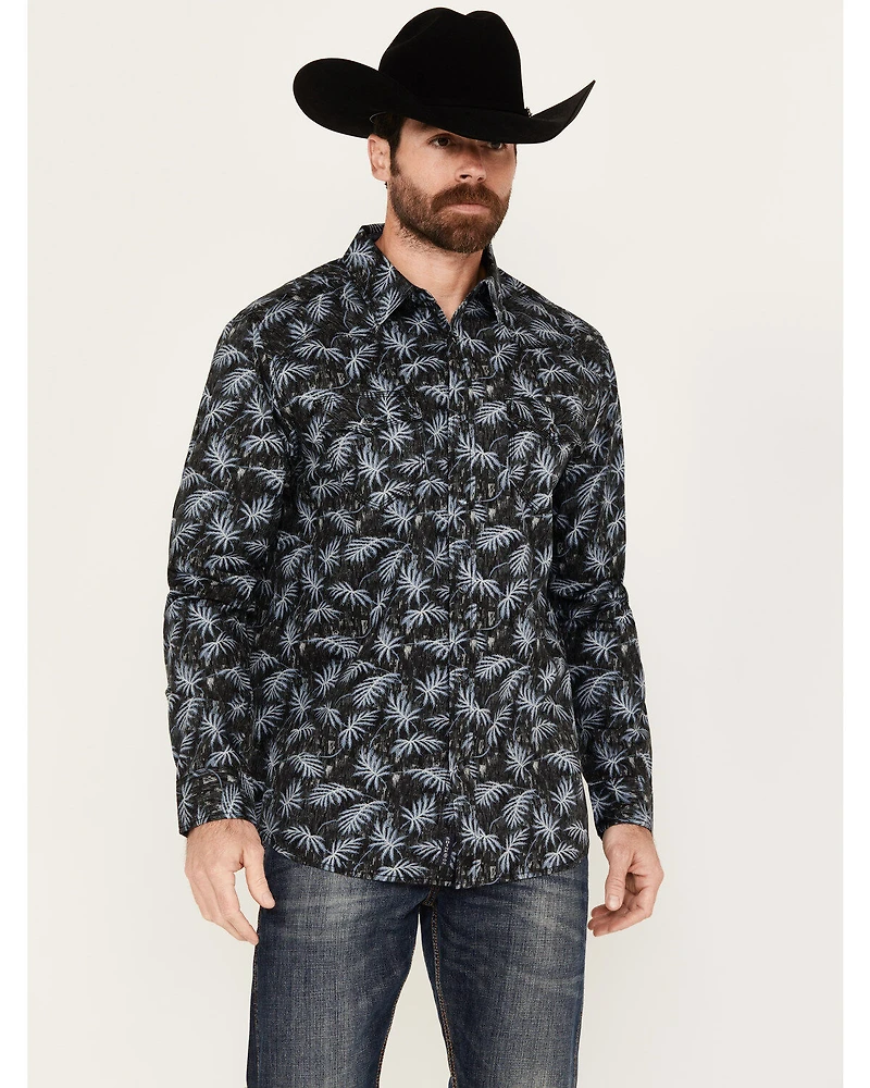 Moonshine Spirit Men's Kaanapali Floral Print Long Sleeve Snap Western Shirt