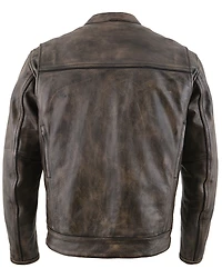 Milwaukee Leather Men's Distressed Concealed Carry Leather Motorcycle Jacket - 4X