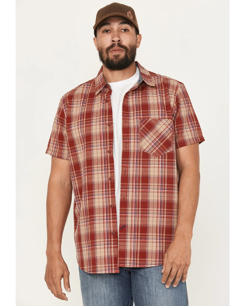 Brothers and Sons Men's Amador Plaid Print Short Sleeve Button-Down Western Shirt