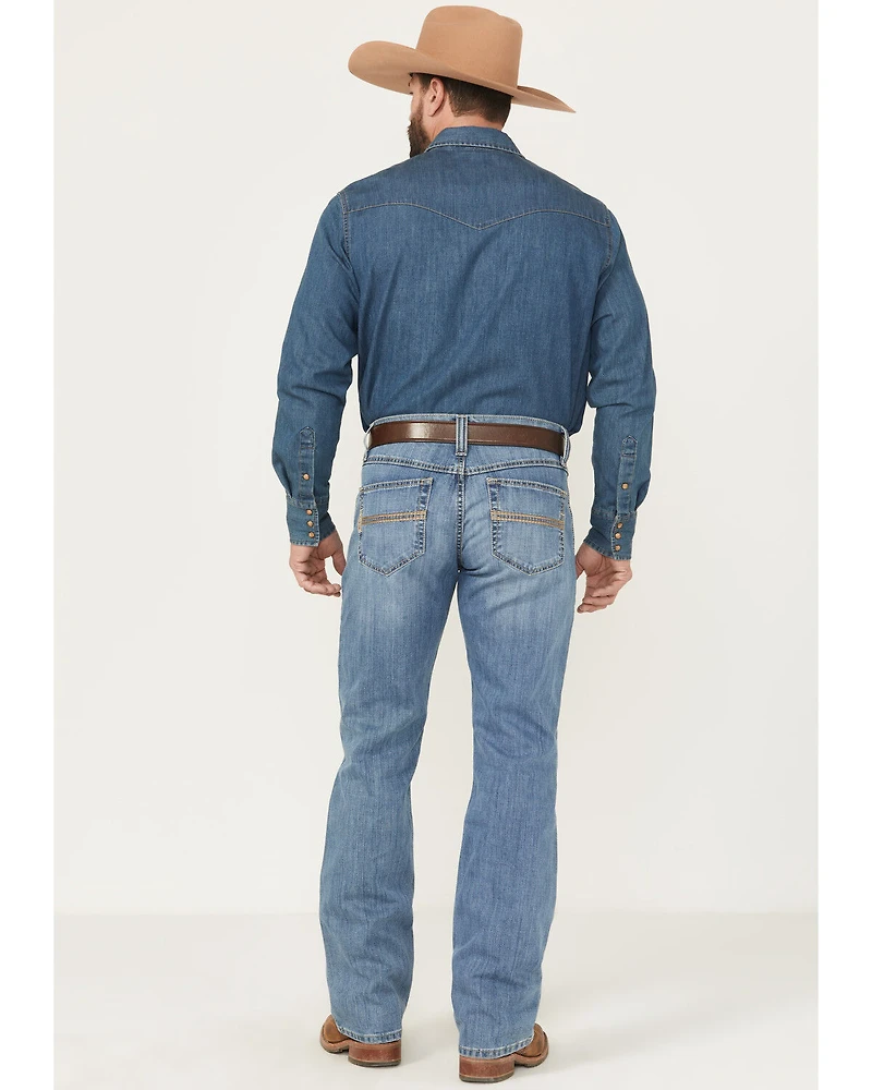 Cinch Men's Carter 2.0 Light Wash Relaxed Bootcut Performance Stretch Denim Jeans