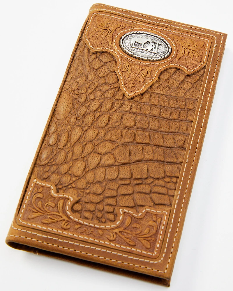 Cody James Men's Crocodile Embossed Rodeo Wallet