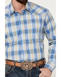 Roper Men's Amarillo Large Plaid Print Long Sleeve Pearl Snap Western Shirt