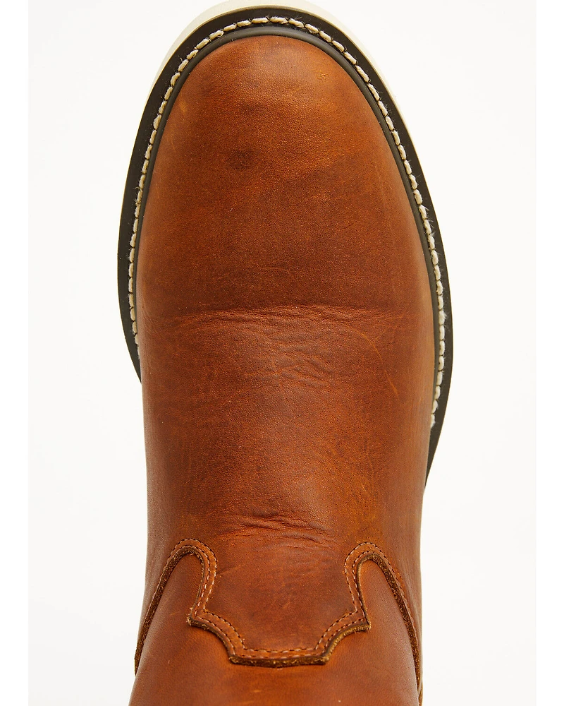 Hawx Men's Pull-On Barnyard Leather Work Boots - Soft Toe