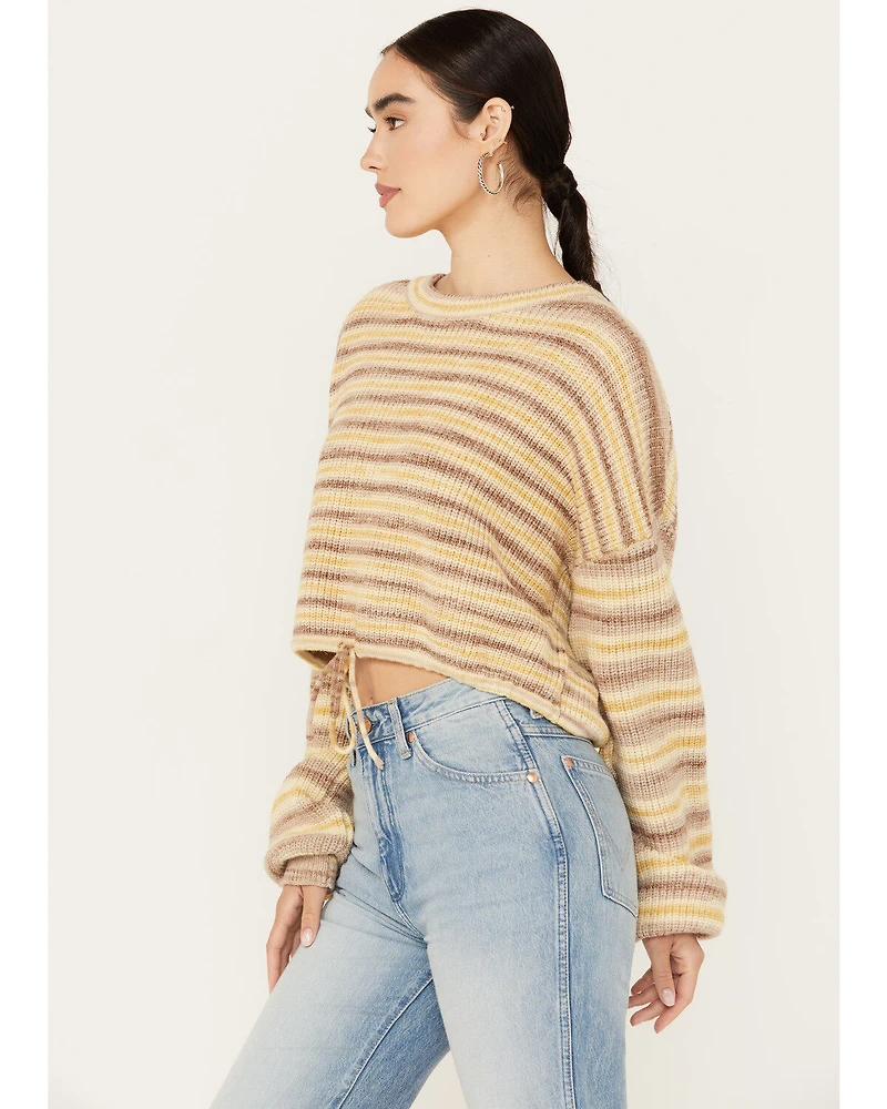 Revel Women's Striped Cinched Bottom Sweater