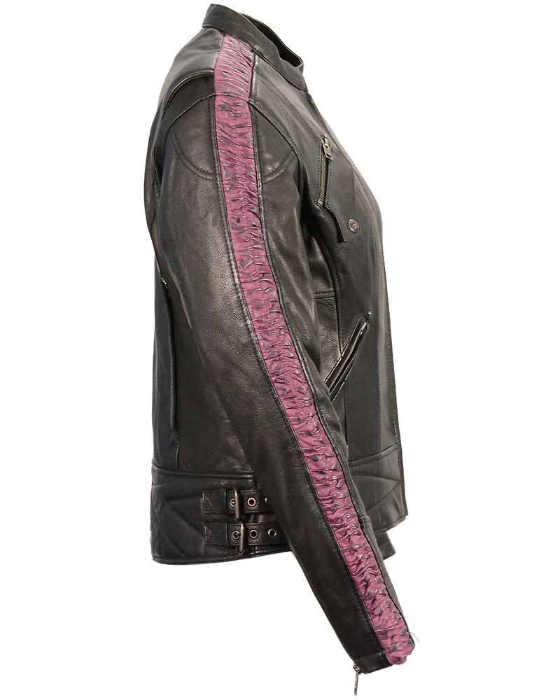 Milwaukee Leather Women's Crinkle Arm Lightweight Racer Jacket - 5X