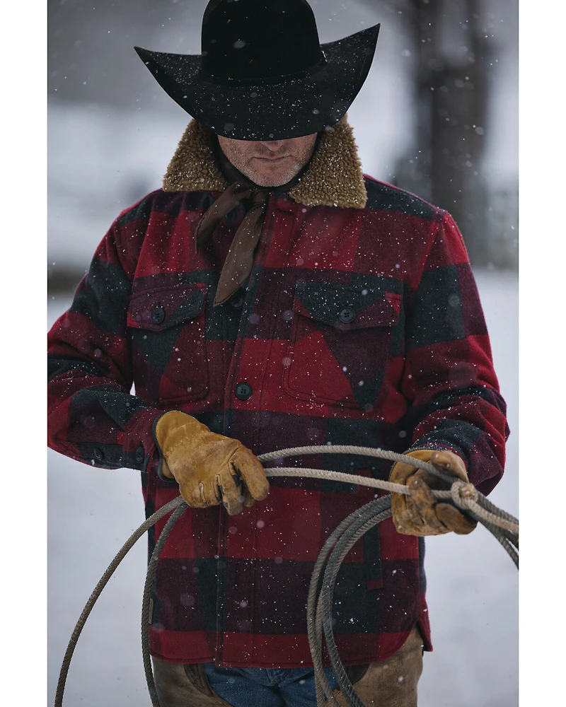 Cody James Men's Plaid Print Button-Down Lumber Jack Wool Jacket