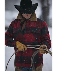 Cody James Men's Plaid Print Button-Down Lumber Jack Wool Jacket