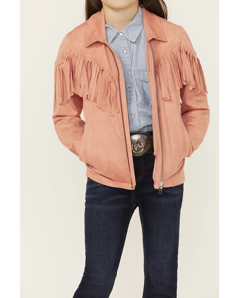 Shyanne Girls' Juniper Faux Suede Fringe Jacket