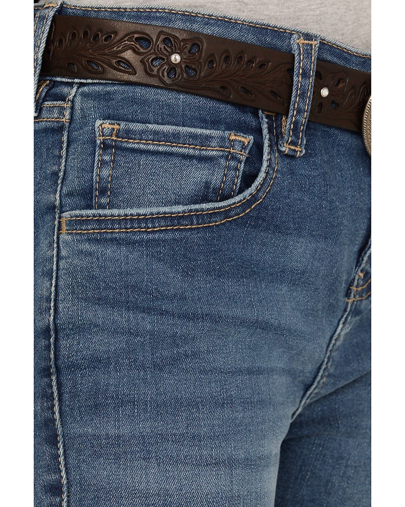 Shyanne Girls' Cimarron Twisted Side Seam Flare Stretch Denim Jeans
