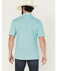 Ariat Men's Geo Print Short Sleeve Button-Down Performance Polo