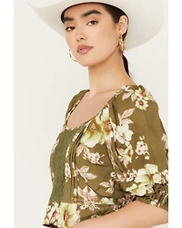 Band of the Free Women's Crochet Floral Print Top