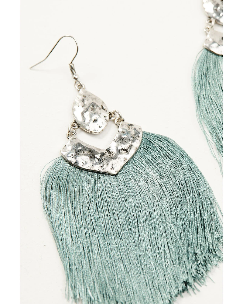 Shyanne Women's Juniper Sky Fringe Earrings