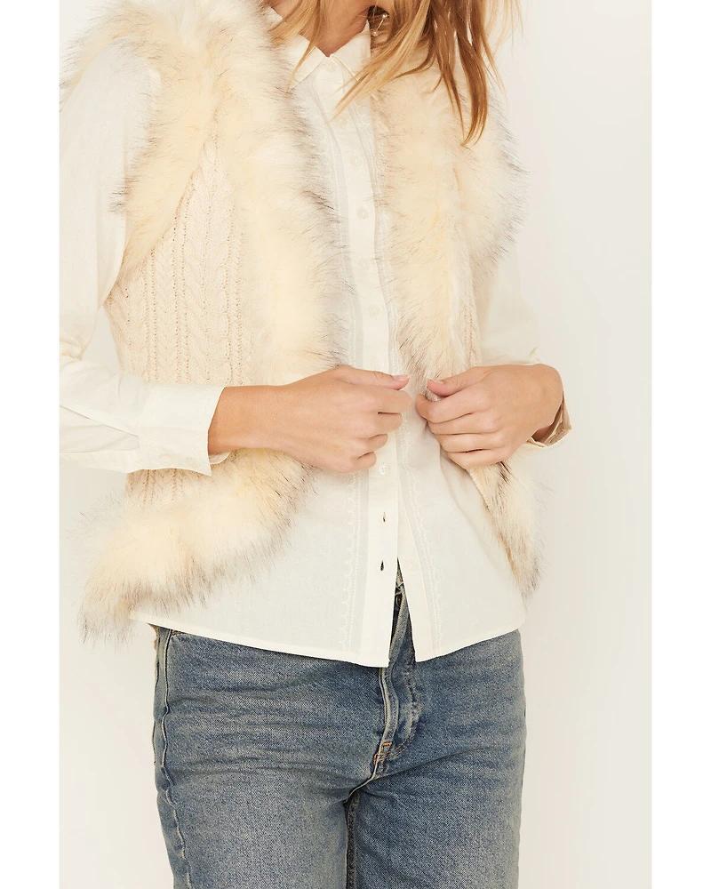 Shyanne Women's Fur Trim Knit Vest