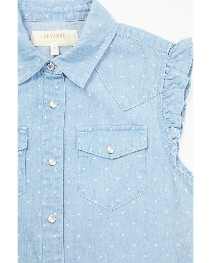 Shyanne Toddler Girls' Chambray Western Snap Shirt