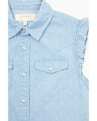 Shyanne Toddler Girls' Chambray Western Snap Shirt