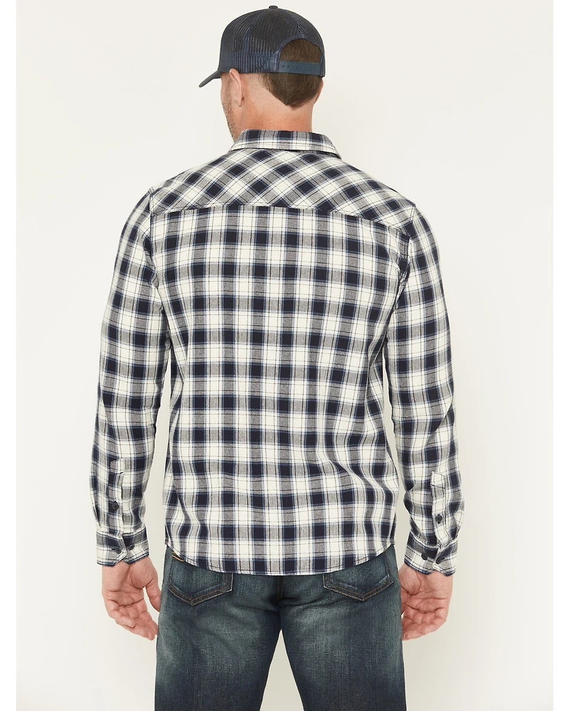Brothers and Sons Men's Anvil Plaid Print Long Sleeve Button-Down Flannel Shirt