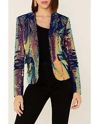 Any Old Iron Women's Oil Slick Sequin Blazer