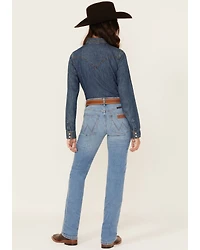 Wrangler Women's Willow Medium Wash Mid Rise Ultimate Riding Bootcut Stretch Denim Jeans