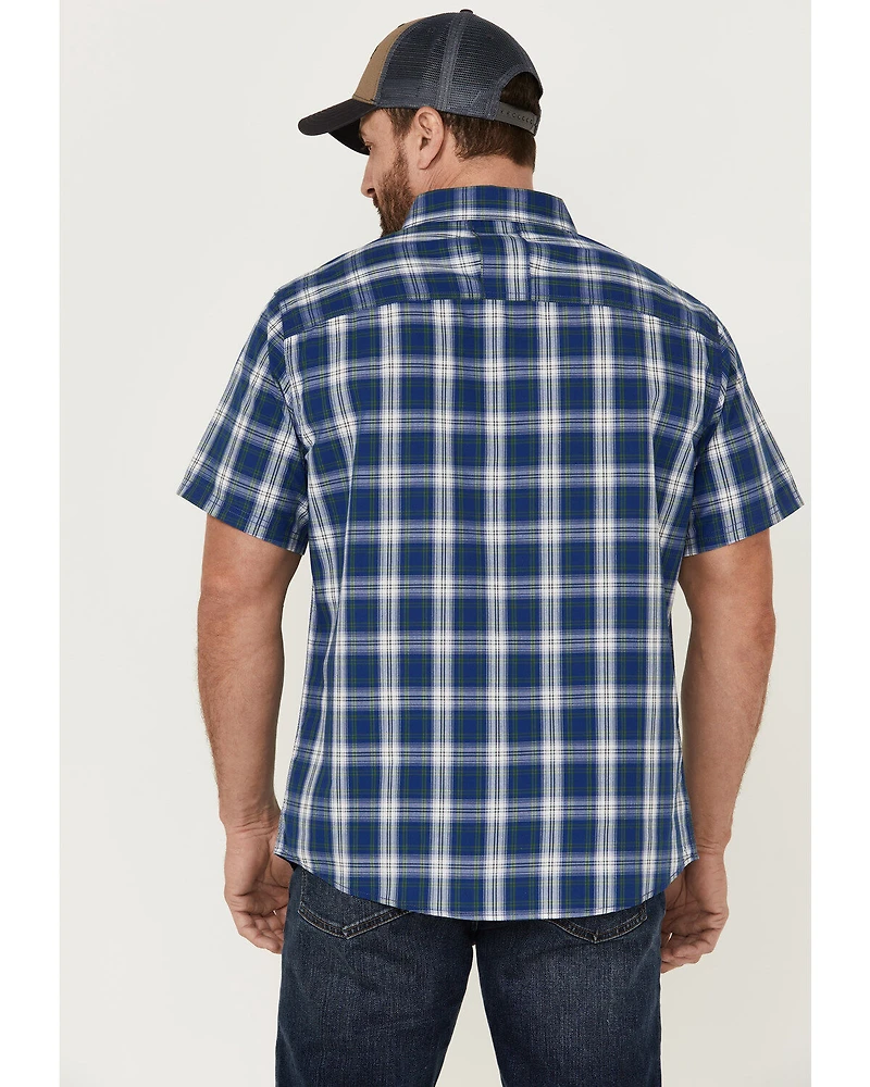 Brothers and Sons Men's Performance Plaid Short Sleeve Button Down Western Shirt