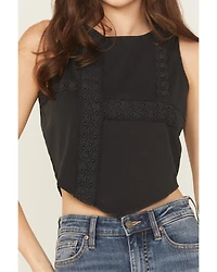 Originality Women's Solid Handkerchief Hem Tank Top