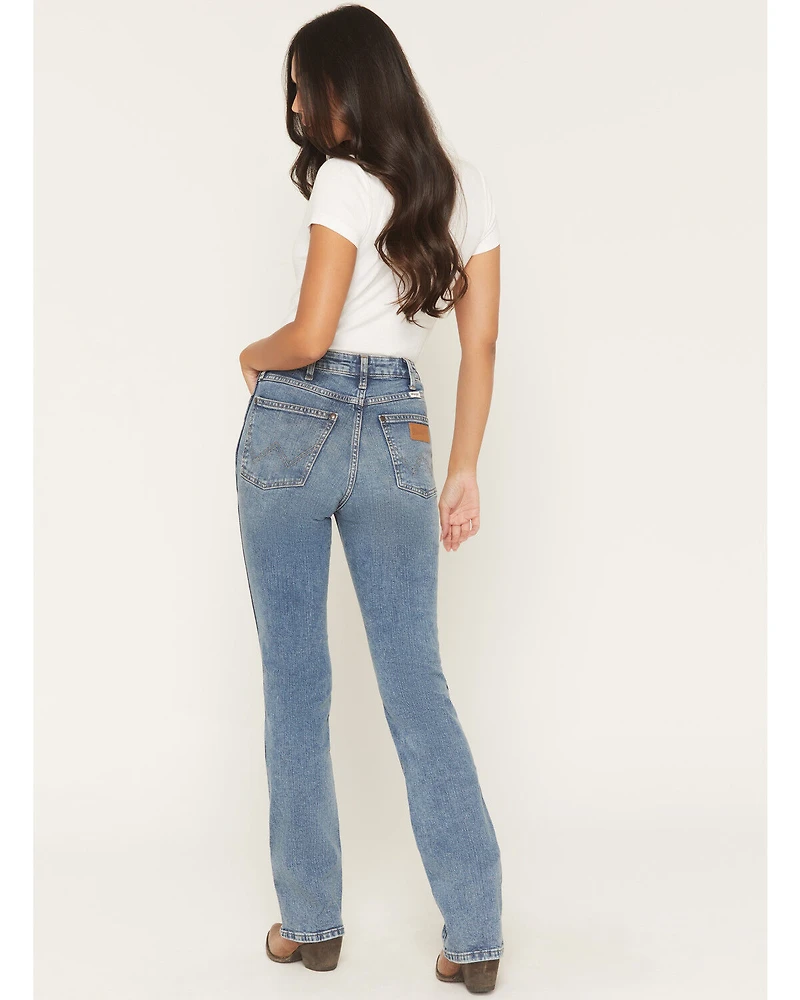 Wrangler Women's Dark Wash Mid Rise Bootcut Stretch Denim Jeans