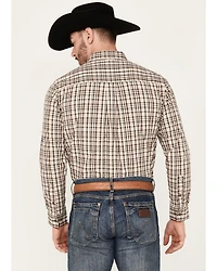 Cody James Men's Rough Dirt Plaid Print Long Sleeve Button-Down Stretch Western Shirt