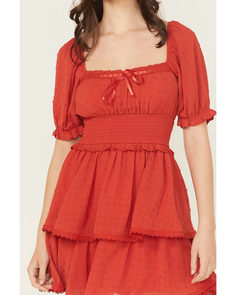 Ash & Violet Women's Cliff Dot Short Sleeve Mini Dress