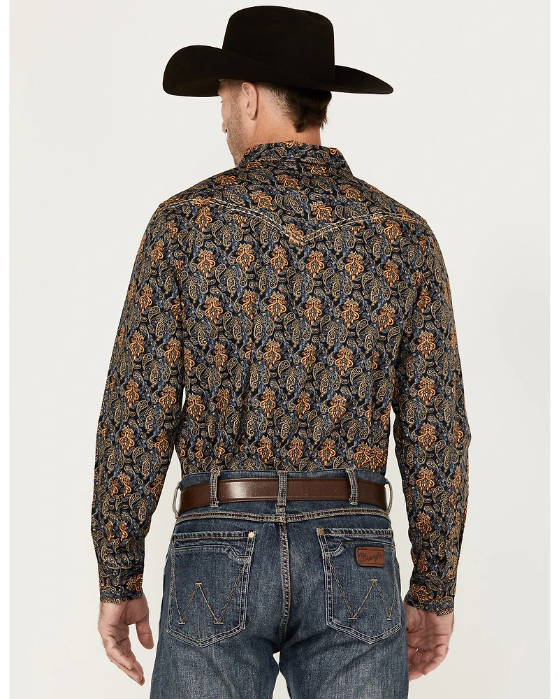Cody James Men's Vaquero Paisley Print Long Sleeve Snap Western Shirt