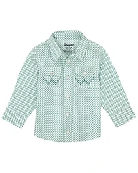 Wrangler Toddler Boys' Geo Print Long Sleeve Pearl Snap Western Shirt
