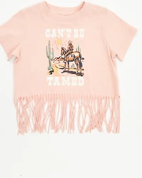 Shyanne Toddler Girls' Can't Be Tamed Short Sleeve Fringe Graphic Tee
