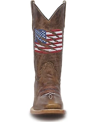 Corral Girls' Patriotic Embroidered Western Boots - Broad Square Toe