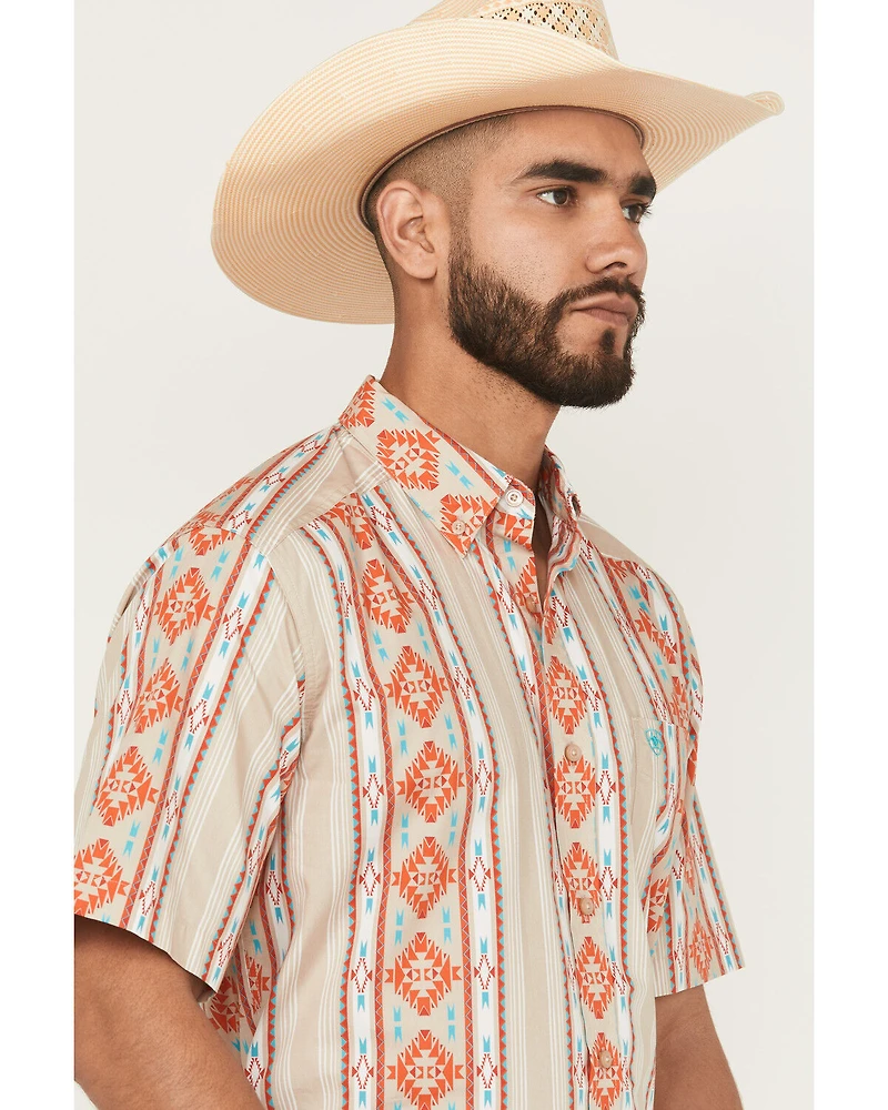 Ariat Men's Wade Southwestern Striped Short Sleeve Button-Down Western Shirt