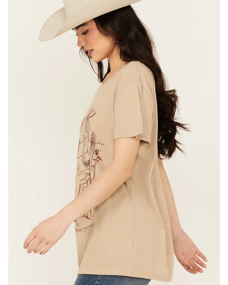 Wrangler Women's Cactus Scene Short Sleeve Graphic Tee
