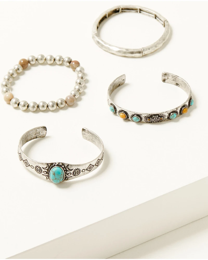 Shyanne Women's Heart Rodeo Sunset Bracelet Set - 4 Piece