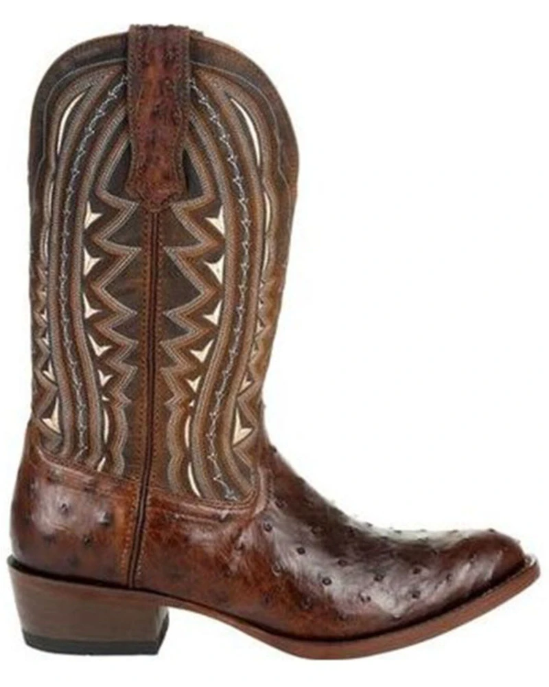Durango Men's Exotic Full-Quill Ostrich Western Boots - Round Toe